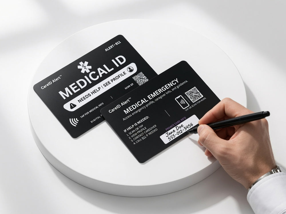 CareID Card wallet-size emergency ID with QR and NFC access